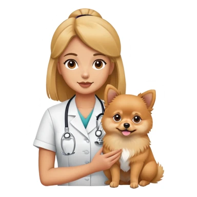 veterinary nurse with lulu pomeranian sticker