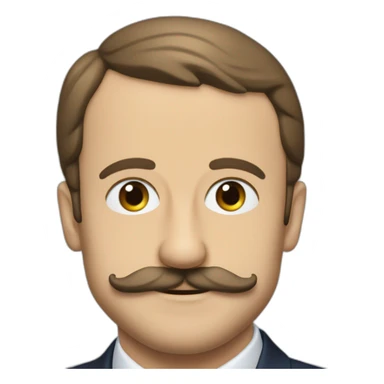 Macron qui mets son doigt à la place de ça moustache sticker