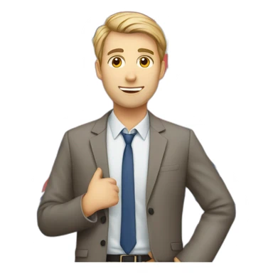 english teacher male with british flag sticker