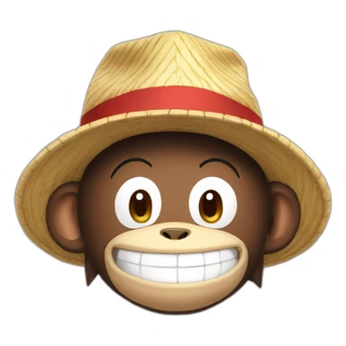 Monkey the Luffy, smiling with hat and saying ok sticker