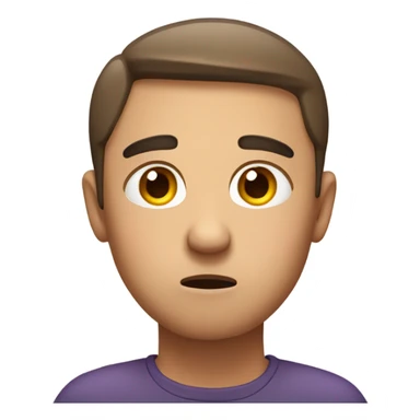 Straight face with worried eyebrows  sticker