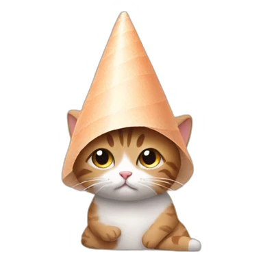 tiny cat with cone head sticker