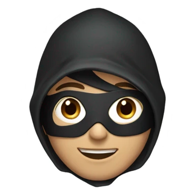 guy with black hoody and smiling mask which is half black half blue. sticker