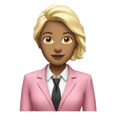 blonde business woman pink suit  sticker