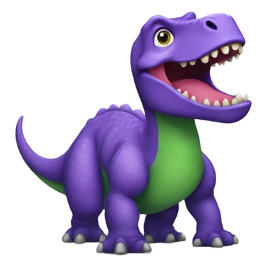 Purple dinosaur with a green belly  sticker