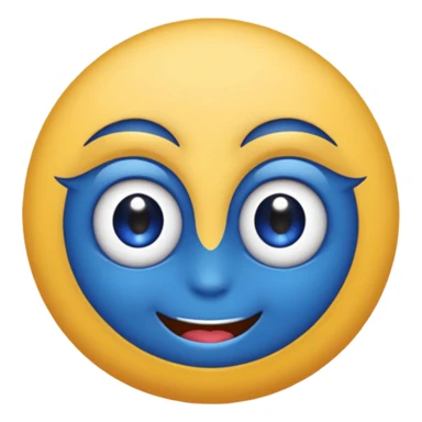 Un emoji myrtille avec des cils aux yeux sticker