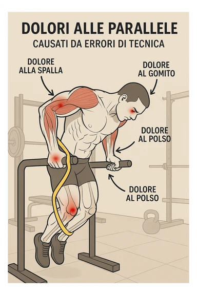 Dolore nel dip per errori di tecnica, facciamo capire bene i dolori in italiano sticker