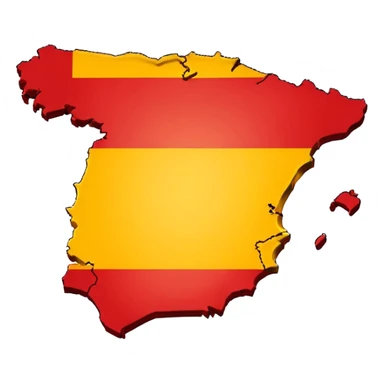simple map of Spain (the country) in red and yellow emoji sticker