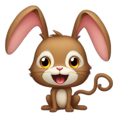 Bunny vs monkey sticker