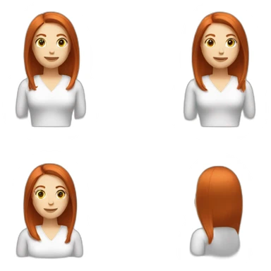 redhead white woman with medium long straight hair, saying ok sticker