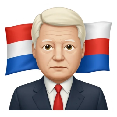 Boris Eltsin and Russian 1991 flag sticker