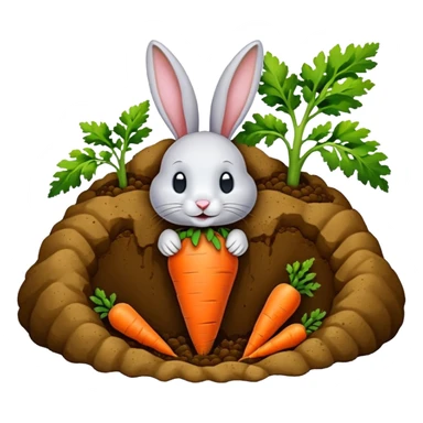 Rabbit burrow, carrot outside sticker