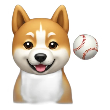 shiba-playing-baseball sticker