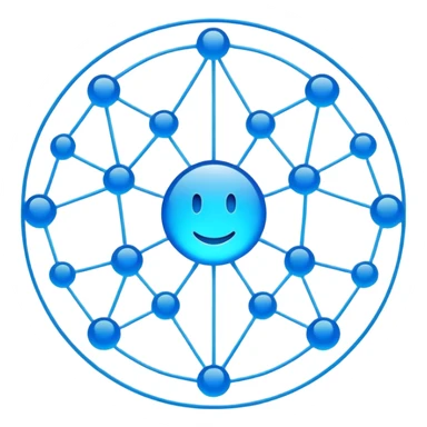 network in a circular form sticker