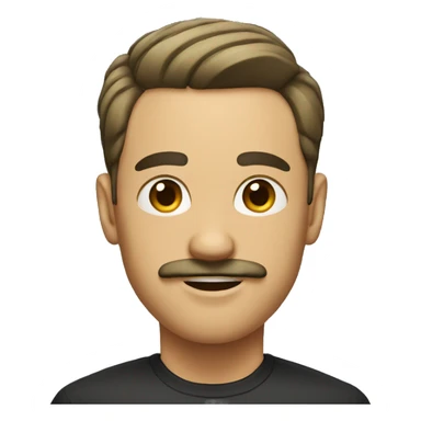 Man with a square mustache and a short slicked back haircut sticker
