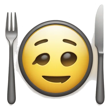 smiley with knife and fork sticker