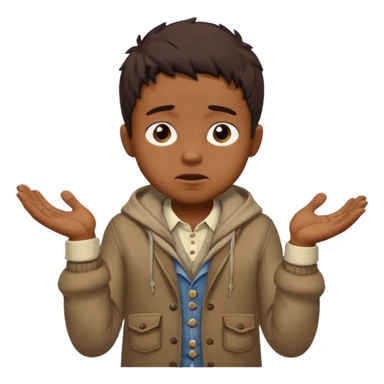 Emoji in which a small man begging sticker