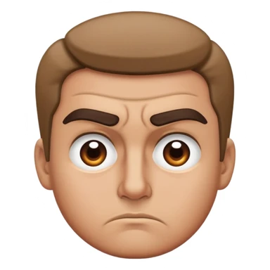 stern serious face with furrowed brow sticker