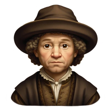 of-rembrandt,-shown-as-a-master-artist-with-deep,-introspective-eyes-and-richly-detailed-period-clothing,-rendered-with-dramatic-chiaroscuro-lighting-that-emphasizes-his-legacy brown puffy hat sticker