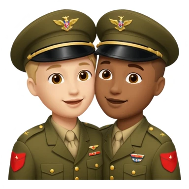Two soldiers kissing sticker