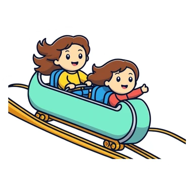 2 best friends on a rollercoaster 1 with long brown hair the other with long brown hair sticker