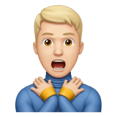 A man with arms crossed on neck screaming  sticker