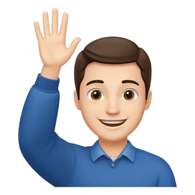 A man waving both his hands towards himself sticker