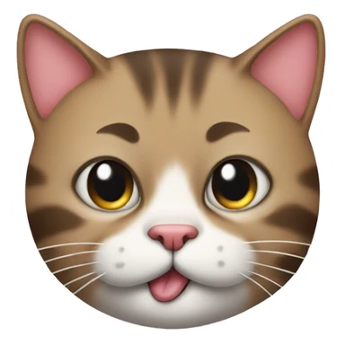 silly cat with moustache sticker