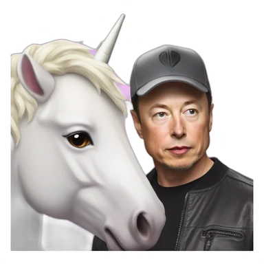 Unicorn with Elon musk sticker