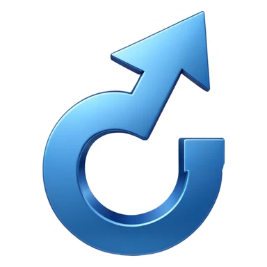 U turn arrow symbol sticker