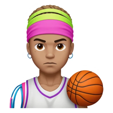 Basketball guy with neon headband sticker