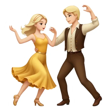 Blonde and brunette dancing together romantically  sticker
