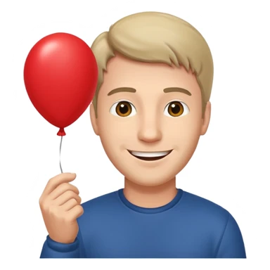 man with balloon sticker