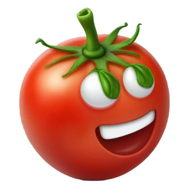 Tomato with a nose sticker