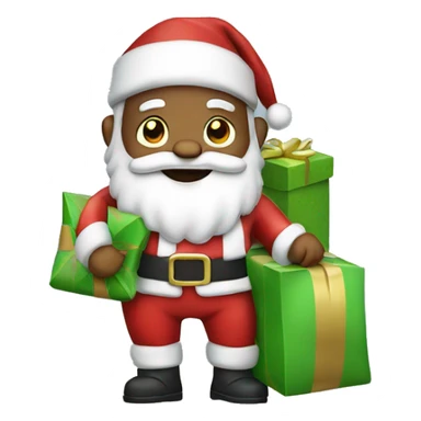 santa with a gift bag  sticker