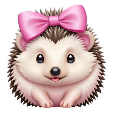 hedgehog with a pink bow sticker