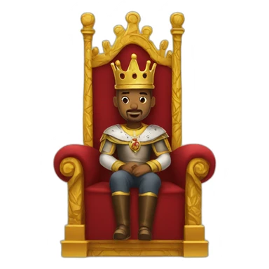 king sitting on a throne sticker
