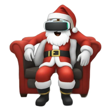 Santa in vr headset on sofa sticker