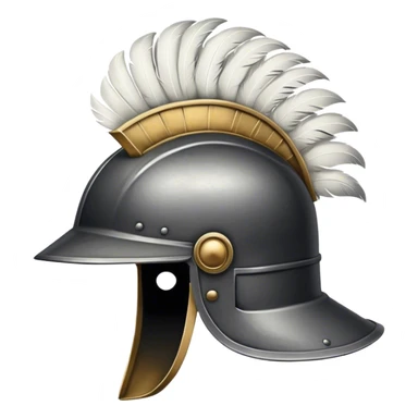 Roman helmet with black/white plume facing the right side sticker