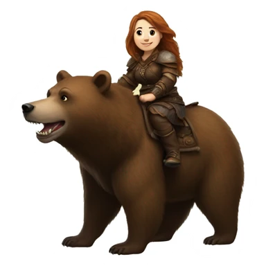 Realistic fantasy female dwarf riding a bear sticker