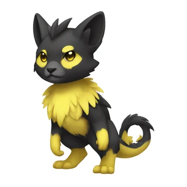 Cute cool black yellow animal hybrid Fakemon full body sticker