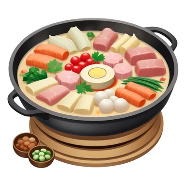 Traditional Chinese hotpot with soft pastel colors sticker