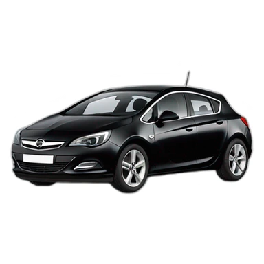 Opel astra j hatchback 2010 black with license plates TM 77 CMU sticker
