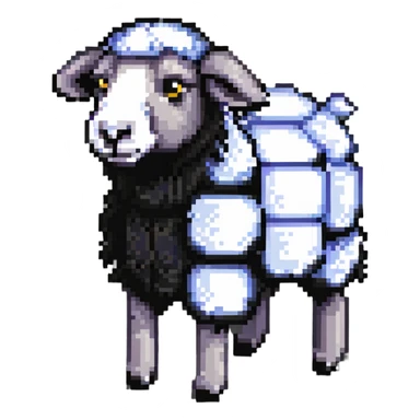 Minecraft sheep made out of square blocks, looks exactly like in the game sticker