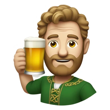 Irish man drinking a beer sticker