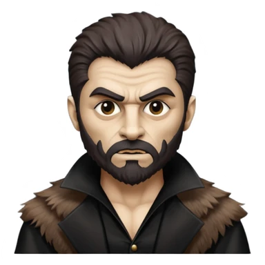 The Wolf Man from Universal Monsters with dark brown fur, black silk outfit, tan skin  sticker