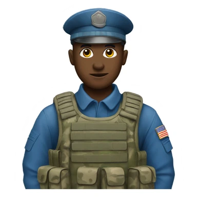 A solider in blue camouflage  sticker