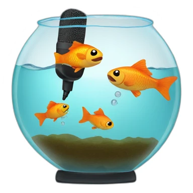 fishbowl with a microphone inside sticker