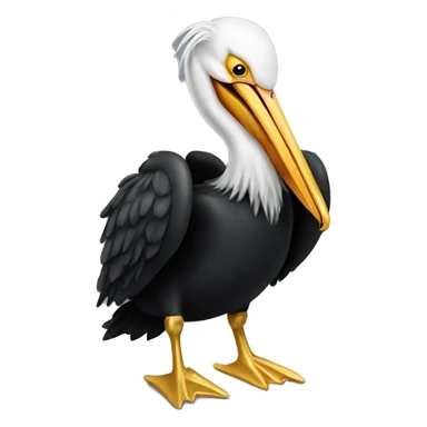 Pelican wearing a black hoody and gold chains sticker