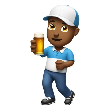 Golfer holding a beer  sticker